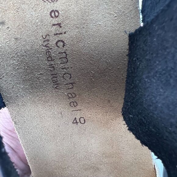 Eric Michael Rosalie Platform Wedge Cork Sandal Black/Pewter Women EU 40/9.5 NWB - Picture 8 of 11